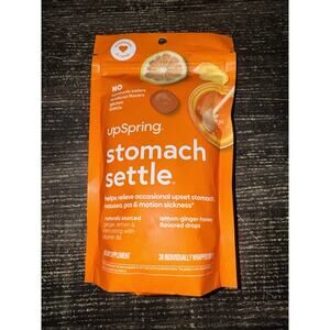 Upspring Stomach Settle Nausea Relief Drops, Lemon Ginger Honey, 28 Ct